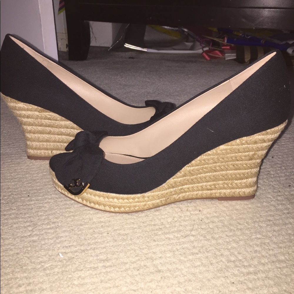 Tory Burch peep toe wedge espadrilles